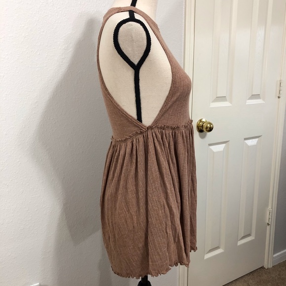 Free People Beach Tank Flare Ruffle Shirt Dress XS - Picture 2 of 7